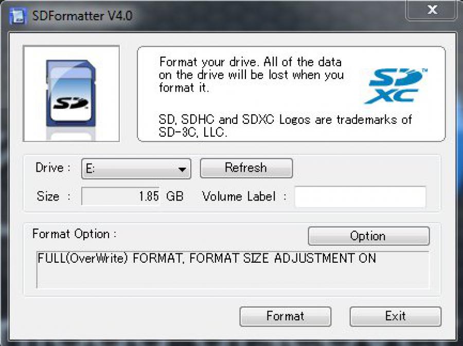 sd card formatter